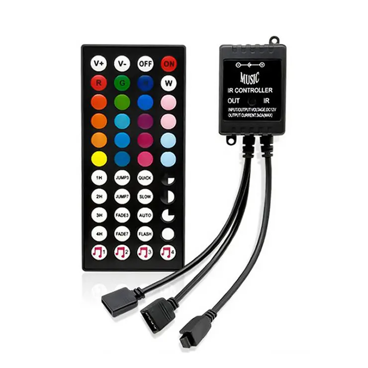 12v 44 llaves control remoto música de sonido sincronización 5050/2835 rgb led de luz de tira de led controlador de música
