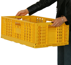 מכלים מחזור מתקפל פלסטיק ארגזי רשת ניידים קלים המשמשים עבור ארגזי אחסון הקמעונאי מזון - Product Image 5