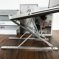 ที่วางแล็ปท็อปแบบสองชั้นปรับความสูงได้,ขาตั้งแล็ปท็อปสร้างสรรค์ขาตั้งสามขาอลูมิเนียมอัลลอยด์แบบพกพาคอมพิวเตอร์ตั้งโต๊ะ