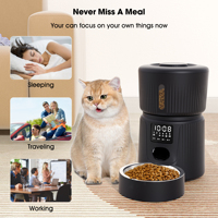 Comedero Inteligente para Mascotas de 3L, Dispensador Automático de Comida para Gatos, Control por Aplicación, Tazón de Acero Inoxidable, a Prueba de Fugas, Alimentación Lenta, Anti-Atascos