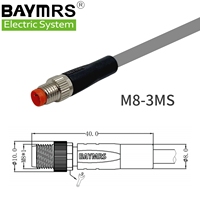 Adaptador tipo BAYMRS M8 Y 1 macho a 2 hembra Splitter Conector circular M8 de 4 vías con PIN de código