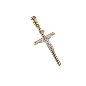Toptan 14k & 18k altın kaplama hıristiyan dini İsa & haç çapraz kolye zirkon kadınlar erkekler için çocuk ankastre - Product Image 4