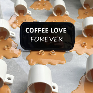 Spilled <b>Coffee</b> <b>Liquid</b> Model Artificial Realistic Mobile Phone Holder Ice Cube Latte Espresso Home Decor Spoof Props Craft Play - Product Image 5