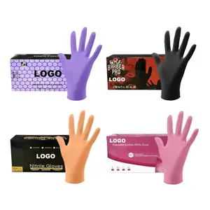 4 mil 5mil tattoo cleaning cooking garden spa beauty salon nail custom latex powder free Nitrile disposable-gloves gloves