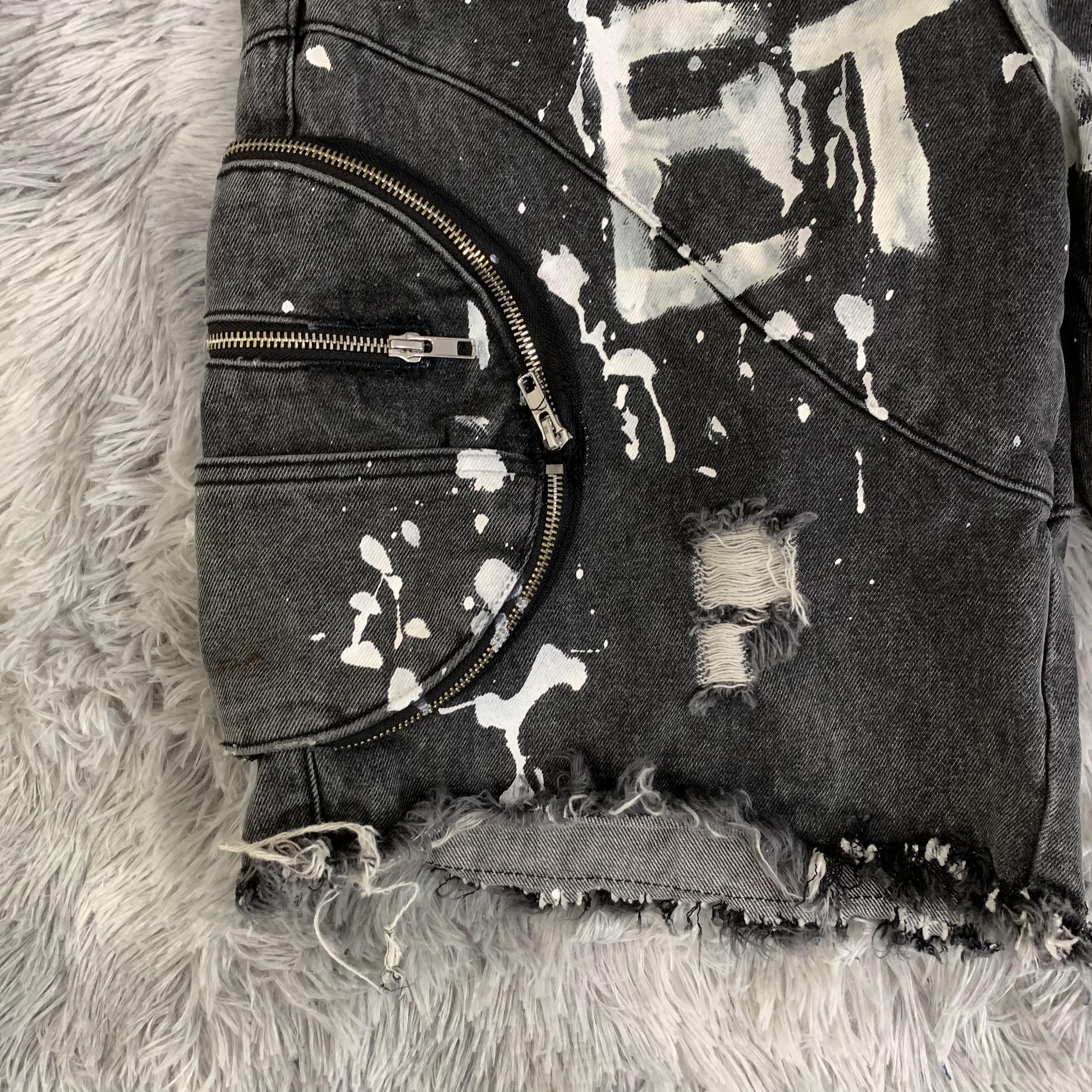 [NOT4NERD] Mural Painting Sweat Shorts ☆送料込☆ DENIMGUYS Men Streetwear Jorts - Custom Graffiti Paint