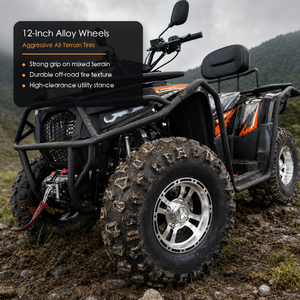 <span class=keywords><strong>Quad</strong></span> 300cc à essence pour adultes, automatique CVT, refroidissement par eau, tout-terrain, véhicule utilitaire agricole, transmission par chaîne, avec dossier - Product Image 2