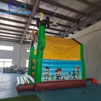 Ensemble gonflable combiné sur le thème de l'aventure cowboy Funcity, toboggan en forme de cactus, château gonflable pour enfants, maison de rebond