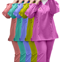 YUHONG Custom Damen Nagel Beauty Spa Uniform Peeling Neue Mode Plus Size Salon Verstellbare Spitze Gestrickte Tunika Krankenhaus uniformen