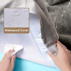 Cama Cuadrada para <span class=keywords><strong>Perro</strong></span>, Resistente a Mordidas y Arañazos, Impermeable, Desmontable y Lavable a Máquina, para Todas las Estaciones, para Bichón Frisé, Corgis y Perros Pequeños - Product Image 3