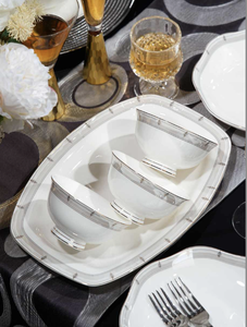 Services de table de luxe en porcelaine fine, motifs paysagers, compatibles lave-vaisselle, légers, durabilité longue durée, personnalisables (style campagnard) - Product Image 2