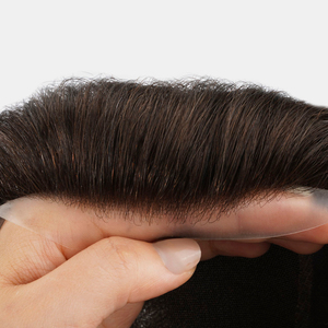 Protesi Capillare <span class=keywords><strong>da</strong></span> <span class=keywords><strong>Uomo</strong></span> in Pizzo Francese, 100% Capelli Umani Remy, Sistema V-Looped, Perimetro in PU, Onda Naturale, Traspirante, Misure Personalizzabili - Product Image 2