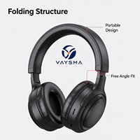 Casque sans fil supra-auriculaire BT5.3, design portable, microphone intégré, appels mains libres, jusqu'à 40H d'autonomie, casque stéréo