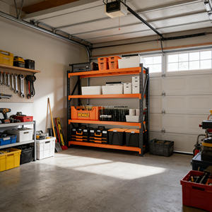 Étagère <span class=keywords><strong>de</strong></span> rangement robuste personnalisable pour <span class=keywords><strong>garage</strong></span>, multi-niveaux, installation facile, plusieurs couleurs, jaune, usage commercial et domestique - Product Image 3