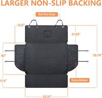 Housse de siège de voiture pour chien imperméable 600D résistante aux rayures antidérapante durable hamac doux housses de siège arrière noir quatre saisons
