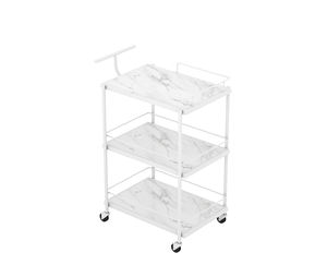 Carro de salón de belleza móvil con <span class=keywords><strong>ruedas</strong></span>, construcción de metal y MDF, carro organizador con soportes para secadora para cosmetología - Product Image 3