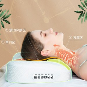 Massage Pillow Neck Head Lumbar Acupressure Kneading Rechargeable Timing Full Body Relief Home Car Use Milky Color - Product Image 3