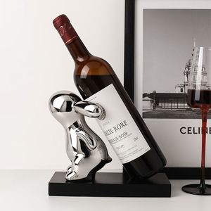 2025 Groothandel Creatieve Konijn Wijnrek Aanpasbaar 100% Hoge Kwaliteit Keramische Wijnkast Decoraties Voor Woonkamer Geglazuurd - Product Image 3