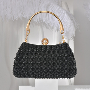 Hot Sale European and American Socialite Style Pearl Evening Bag Metal Handle Chain for Party Ceremony <b>Wedding</b> Bags Women <b>Clutch</b> - Product Image 3