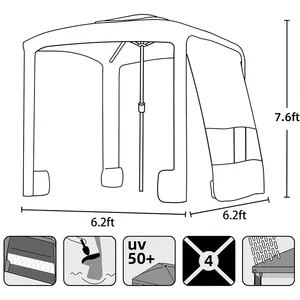 Изготовитель на заказ роскошный квадратный ветрозащитный зонт пляжный домик тент портативный канпой уличный Зонт с боковой стенкой