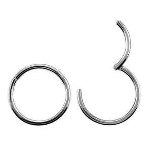 2024 סיטונאי טבעת סגירת טבעת האף ללא מחט מרווח עגילי טיטניום פירסינג תכשיטי G23 טבעת השעיה טיטניום