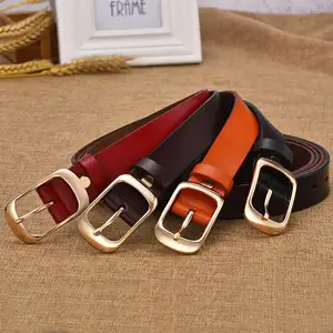 New Women's Casual 3.0cm Pin Buckle Classic Pure Leather Belt