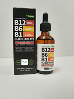 OEM 60ml Gouttes liquides de complexe de vitamine B saveur fraise Complément nutritionnel quotidien