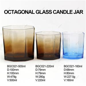 Pot <span class=keywords><strong>en</strong></span> verre ambré octogonal 8oz 12oz 16oz couvercle décoration <span class=keywords><strong>de</strong></span> la maison bocaux votifs bougeoirs avec couvercle <span class=keywords><strong>en</strong></span> <span class=keywords><strong>bois</strong></span> pour Noël vente <span class=keywords><strong>en</strong></span> gros - Product Image 5