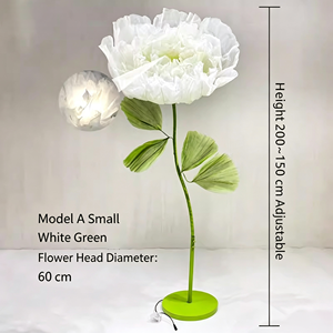 Flor de Peonía Eléctrica de Gran Tamaño, 60 cm de Diámetro, Apertura/Cierre Automático Mecánico, Organza, Estilo Europeo, para Bodas y Eventos Florales - Product Image 6