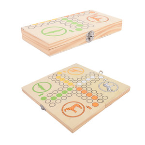 Bay cờ vua đồ chơi giáo dục bằng gỗ dễ thương động vật nhân vật <span class=keywords><strong>Ludo</strong></span> trò chơi hội đồng quản trị cho trẻ em - Product Image 5