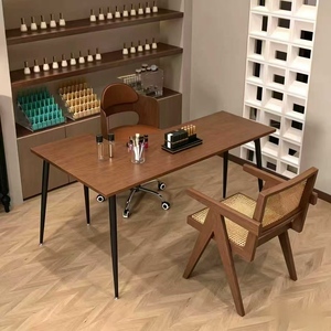 Corner Nail <b>Table</b> and Chair Combination Set Retro Nail <b>Table</b> Nail Salon Specific L-shaped Corner Nail <b>Table</b> - Product Image 4