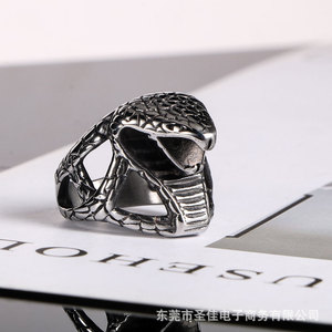 Kobe Mamba Snake <b>Titanium</b> Steel <b>Ring</b> Men's Fashion Jewelry SA821 Animal Shape Gift - Product Image 1