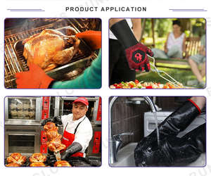 그릴 1472 ℉ 800 ℃ 프리미엄 가정용 베이커리 BBQ 오븐 장갑 식품 보호 주방 내열 장갑 - Product Image 3