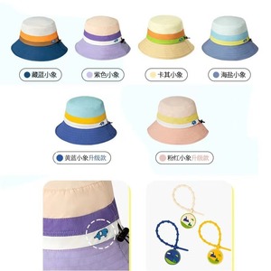 Shukiku Chapeau de protection solaire pour enfants, motif éléphant rose, UPF50+, chapeau de pêcheur respirant pour enfants de 2 à 4 ans - Product Image 5