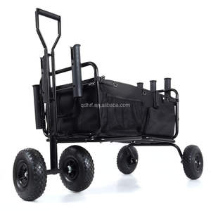 Ağır Hizmet Tipi Çok Fonksiyonlu Büyük Kapasiteli Plaj Balıkçılık Arabası Kamp Katlanır El Arabası Balon Tekerlekler ve Saklama Çantası ile - Product Image 5