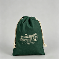 Pochette à cordon en toile écologique et recyclable avec motif de dessin animé imprimé, sac de rangement de voyage compact et réutilisable, anti-poussière