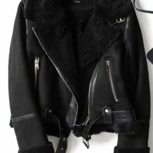 Chaqueta de cuero sintético con solapa grande para mujer, impermeable, abrigos de invierno con característica desmontable, relleno de algodón esponjoso, ropa exterior informal - Product Image 4