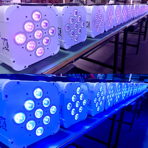 Nhất nóng bán 9 cái không dây <span class=keywords><strong>Battery</strong></span> <span class=keywords><strong>Powered</strong></span> DMX 18 Wát rgbwa + UV 6in1 <span class=keywords><strong>LED</strong></span> Flat Par 9*18 wát <span class=keywords><strong>LED</strong></span> uplight - Product Image 4