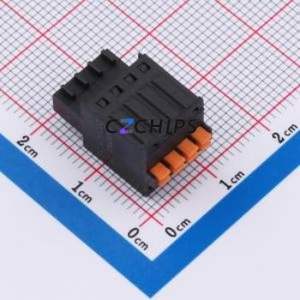 DB2EKD-2.5-4P-BK Plug-in Terminal Block P=2.5mm Connector ( Connector Type: Male Plug )( Construction: 1x4P )( Pitch: 2.5mm ) - Product Image 1