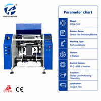 HONTO HTW-300 – Nouvelles machines de rembobinage de film étirable à perforation de lignes ponctuelles entièrement automatiques à cinq postes, directement de l'usine