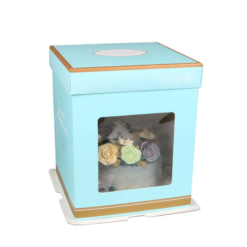 Factory Wholesale Square Art Paper Cardboard Cake Package Box With Window