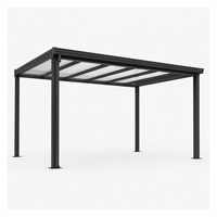 Pabellón Exterior Impermeable Personalizado, Pérgola con Estructura de Aluminio, Techo de Policarbonato, Gazebo de Jardín de Aluminio