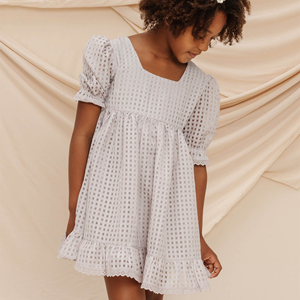 Vestidos de Bebé, <span class=keywords><strong>Ropa</strong></span> Infantil, Mangas Abullonadas Personalizadas, Ribete de Encaje, <span class=keywords><strong>Ropa</strong></span> de Verano para Niña - Product Image 3