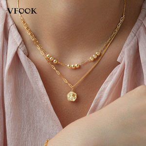 Collana VFOOK Personalizzabile a Strati con Perline, Gioielli da Donna in Oro Vero 14K/18K, Collana Moda Personalizzata per Ragazze - Product Image 2