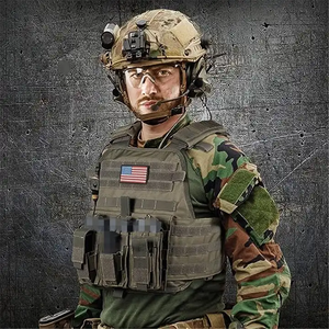 狩猟用 & セキュリティ用調整可能戦術プレートキャリアベストMOLLE対応アーマーショルダーパッド付き - Product Image 6