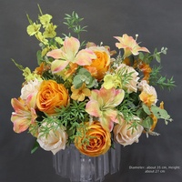 Bouquet de roses artificielles, arrangement floral réaliste en plastique, fait main, décoration romantique pour mariage