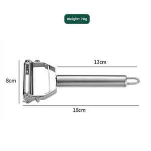 มีดปอกเปลือกสแตนเลสสองหัว อุปกรณ์ครัวสำหรับขูดมันฝรั่ง แตงกวา ผลไม้และผักอื่นๆ - Product Image 6