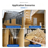 Panneaux muraux en OSB (Oriented Strand Board) EO Pine de 9 à 18 mm, Grade I, pour villas en acier léger - Vente en gros
