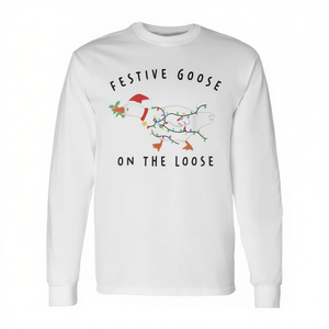 Maglietta a maniche lunghe natalizia Festive Goose On The Loose - Product Image 2