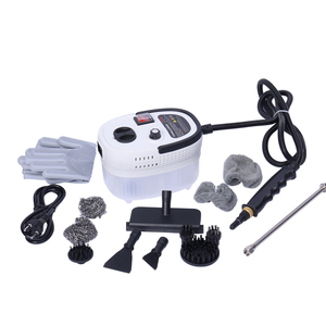 Nettoyeur vapeur électrique portatif, corps en plastique blanc et noir, usage domestique - Product Image 1