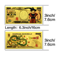 Set Uang Kertas Emas Tema Pahlawan Klasik Berlapis 24K Tahan Air PVC Kartu Kenang-kenangan Anime Populer Koleksi Hadiah
